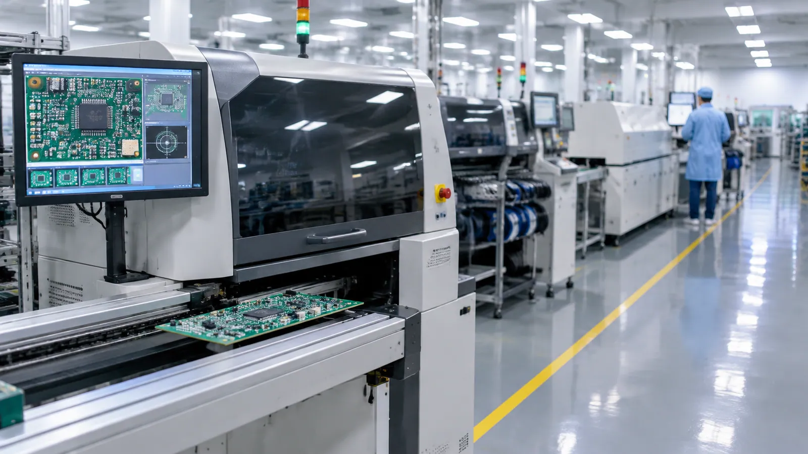Automated optical inspection equipment on an electronics production line